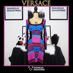 Versace Collection Perforated Design Sweater Dres… - image 1